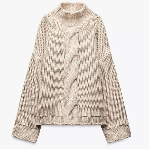 ZARA CABLE KNIT SWEATER CHUNKY - Picture 9 of 10